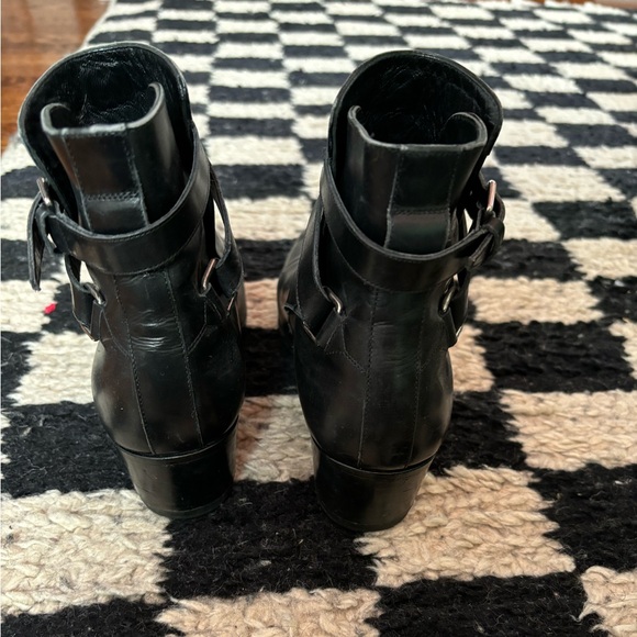 SAINT LAURENT Black calfskin leather Blake 40 jodhpur ankle boots 36.5 - Picture 4 of 8